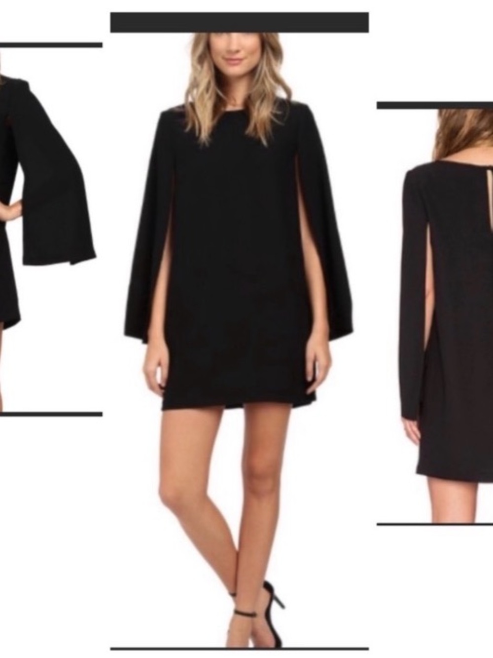 BB Dakota Black Cape Sleeve Mini Dress